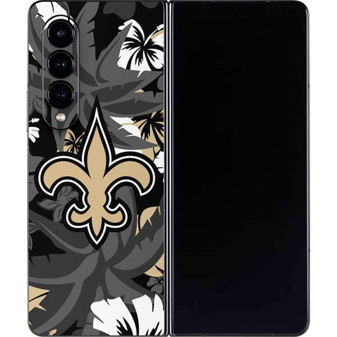 NFL New Orleans Saints Tropical Print Galaxy Z Fold4 5G Skin