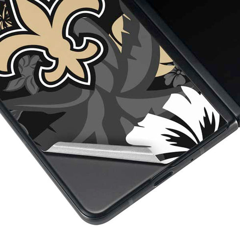 NFL New Orleans Saints Tropical Print Galaxy Z Fold4 5G Skin