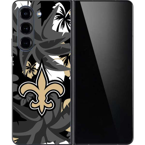 NFL New Orleans Saints Tropical Print Galaxy Z Fold5 5G Skin