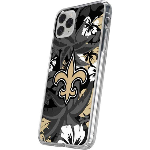 NFL New Orleans Saints Tropical Print iPhone 11 Pro Clear Case