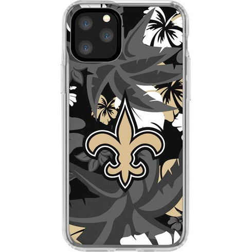 NFL New Orleans Saints Tropical Print iPhone 11 Pro Clear Case