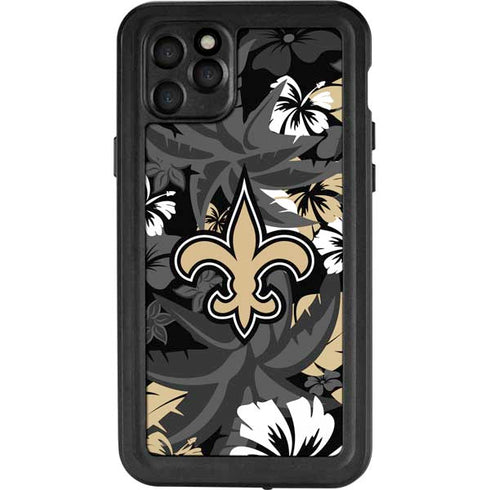 NFL New Orleans Saints Tropical Print iPhone 11 Pro Max Waterproof Case