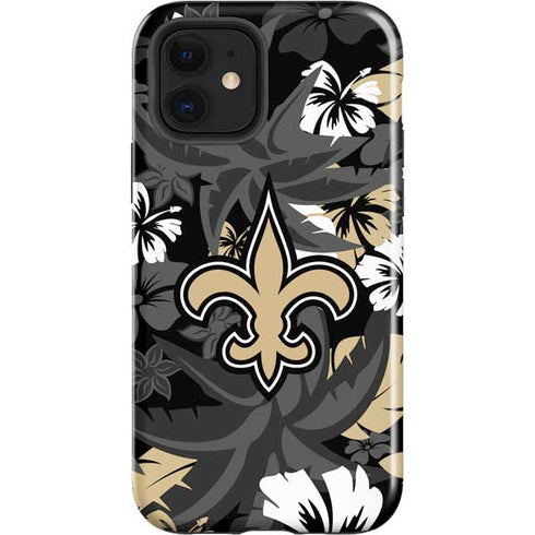 NFL New Orleans Saints Tropical Print iPhone 12 Impact Case