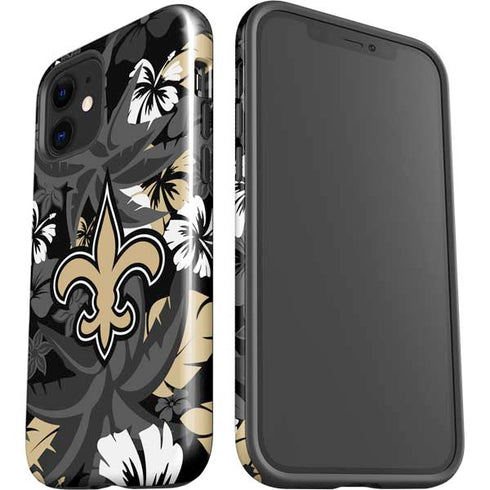 NFL New Orleans Saints Tropical Print iPhone 12 Impact Case
