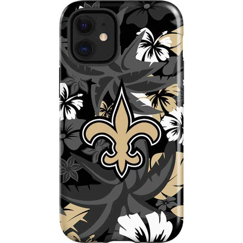 NFL New Orleans Saints Tropical Print iPhone 12 Mini Impact Case