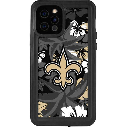 NFL New Orleans Saints Tropical Print iPhone 12 Pro Waterproof Case