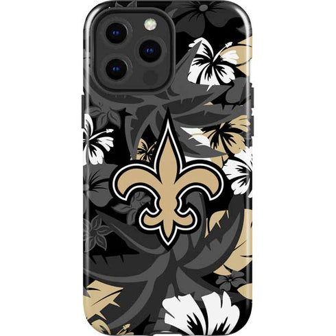 NFL New Orleans Saints Tropical Print iPhone 13 Pro Max Impact Case