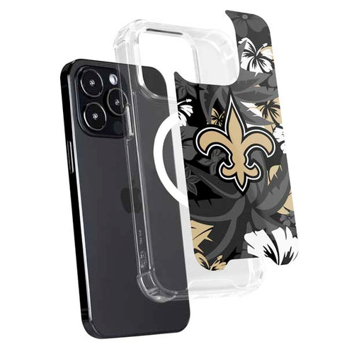 NFL New Orleans Saints Tropical Print iPhone 13 Pro Max MagSafe Case