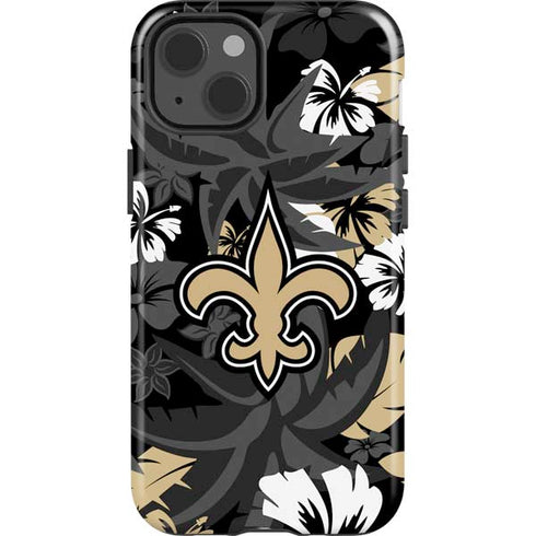 NFL New Orleans Saints Tropical Print iPhone 15 Impact Case