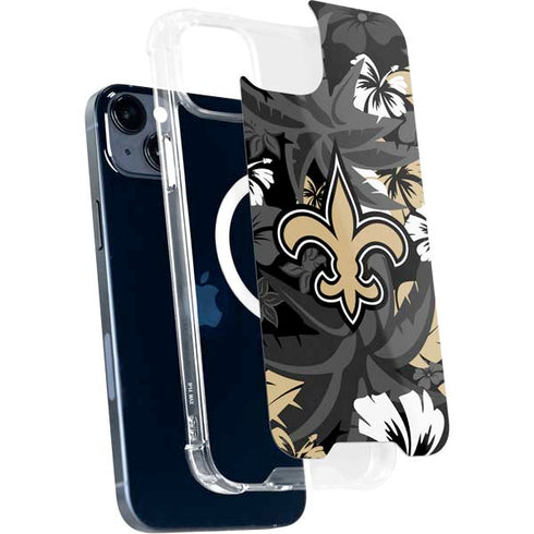 NFL New Orleans Saints Tropical Print iPhone 15 Plus MagSafe Case