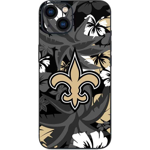 NFL New Orleans Saints Tropical Print iPhone 15 Plus Skin