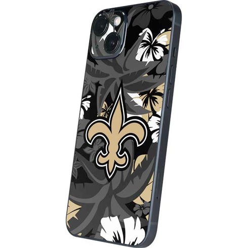 NFL New Orleans Saints Tropical Print iPhone 15 Plus Skin