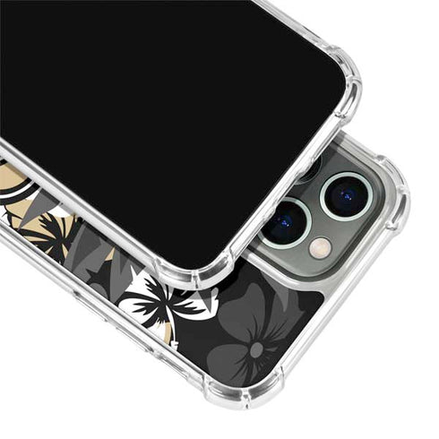 NFL New Orleans Saints Tropical Print iPhone 14 Pro Max Clear Case