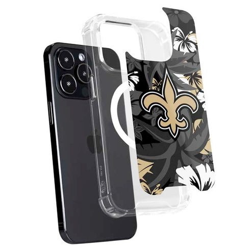 NFL New Orleans Saints Tropical Print iPhone 15 Pro Max MagSafe Case