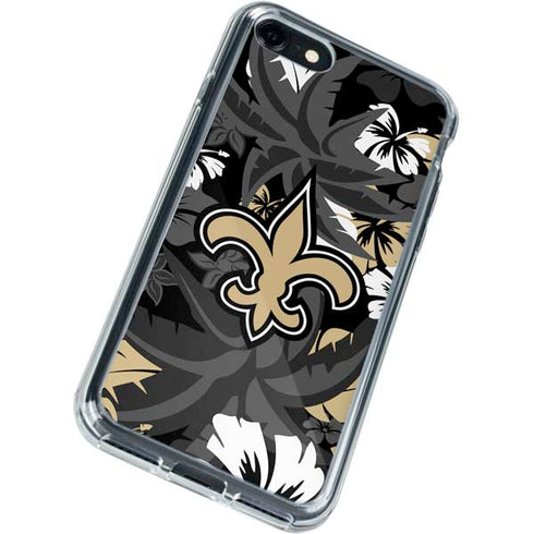 NFL New Orleans Saints Tropical Print iPhone SE (2nd & 3rd Gen) Clear Case