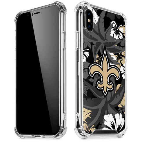NFL New Orleans Saints Tropical Print iPhone X/XS Clear Case