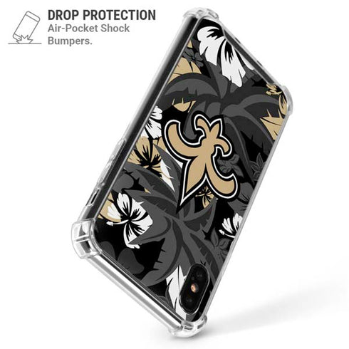 NFL New Orleans Saints Tropical Print iPhone X/XS Clear Case