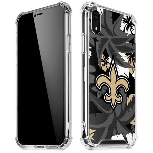 NFL New Orleans Saints Tropical Print iPhone XR Clear Case