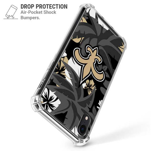 NFL New Orleans Saints Tropical Print iPhone XR Clear Case