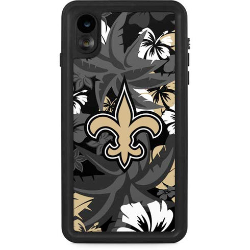 NFL New Orleans Saints Tropical Print iPhone XR Waterproof Case