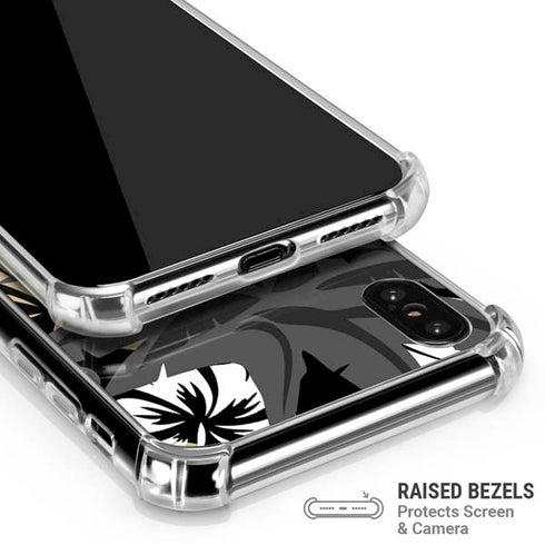 NFL New Orleans Saints Tropical Print iPhone XS Max Clear Case