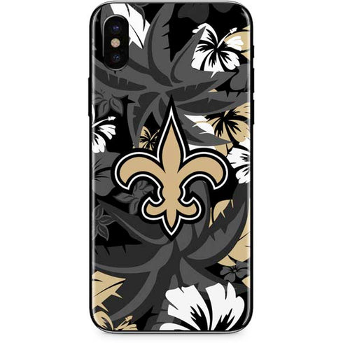 NFL New Orleans Saints Tropical Print iPhone XS Max Skin