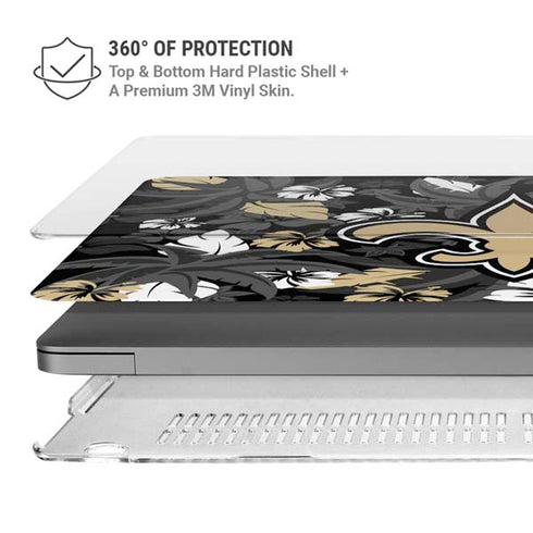 NFL New Orleans Saints Tropical Print MacBook Pro 16in (2021-25) Case plus Skin