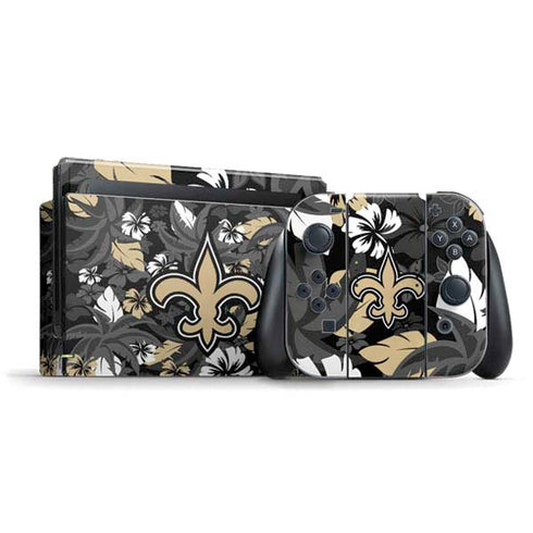 NFL New Orleans Saints Tropical Print Nintendo Switch Bundle Skin