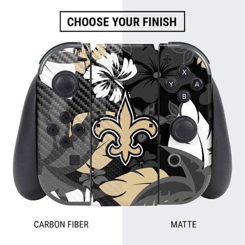 NFL New Orleans Saints Tropical Print Nintendo Switch Bundle Skin
