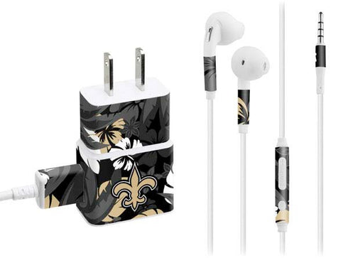 NFL New Orleans Saints Tropical Print Phone Charger Skin