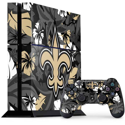NFL New Orleans Saints Tropical Print PS4 Console and Controller Bundle Skin