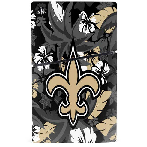 NFL New Orleans Saints Tropical Print PS5 Slim Digital Edition Bundle Skin