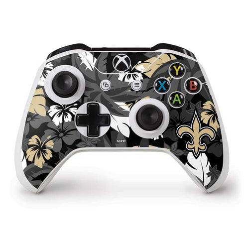 NFL New Orleans Saints Tropical Print Xbox One S Controller Skin