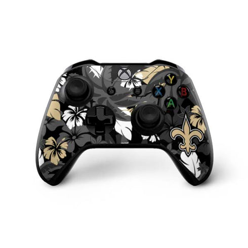 NFL New Orleans Saints Tropical Print Xbox One X Controller Skin