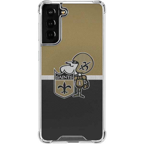 NFL New Orleans Saints Vintage Galaxy S21 FE Clear Case