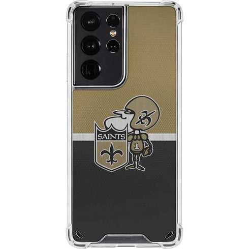 NFL New Orleans Saints Vintage Galaxy S21 Ultra 5G Clear Case