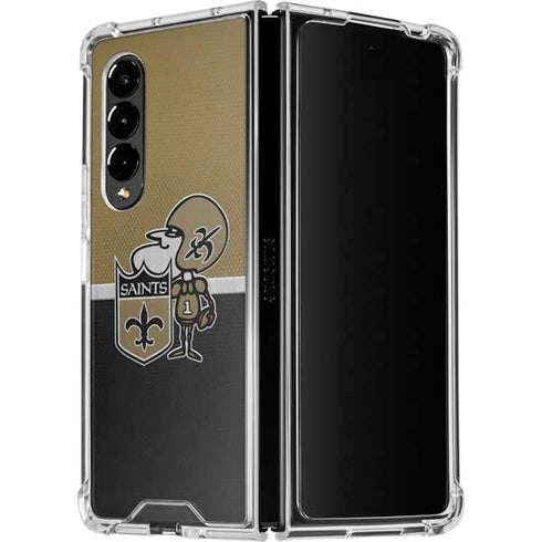 NFL New Orleans Saints Vintage Galaxy Z Fold4 5G Clear Case
