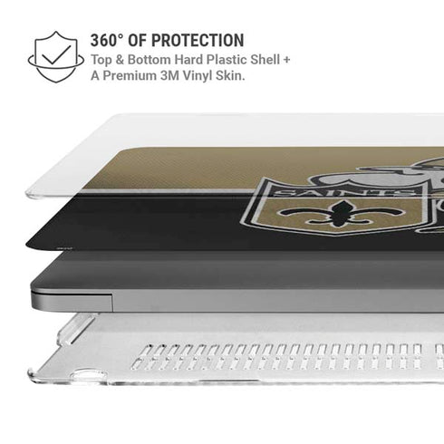 NFL New Orleans Saints Vintage MacBook Pro 16in (2021-25) Case plus Skin