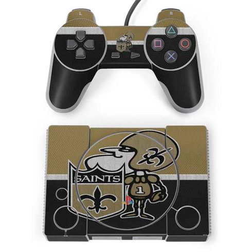NFL New Orleans Saints Vintage PlayStation Classic Bundle Skin