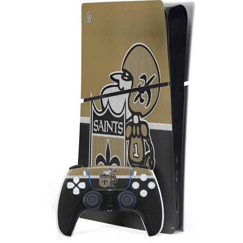 NFL New Orleans Saints Vintage PS5 Slim Digital Edition Bundle Skin