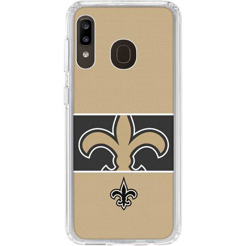 NFL New Orleans Saints Zone Block Galaxy A20 Clear Case