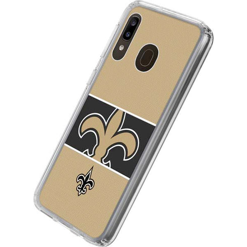 NFL New Orleans Saints Zone Block Galaxy A20 Clear Case