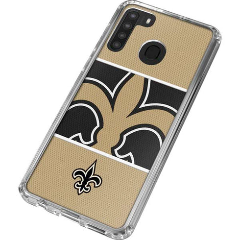 NFL New Orleans Saints Zone Block Galaxy A21 Clear Case