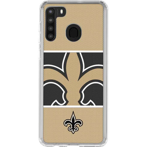 NFL New Orleans Saints Zone Block Galaxy A21 Clear Case
