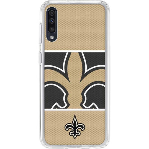 NFL New Orleans Saints Zone Block Galaxy A50 Clear Case