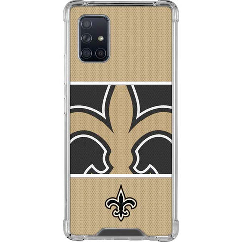 NFL New Orleans Saints Zone Block Galaxy A71 5G Clear Case