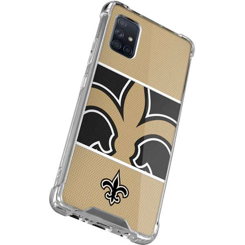 NFL New Orleans Saints Zone Block Galaxy A71 5G Clear Case