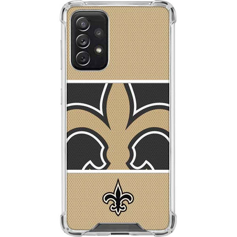 NFL New Orleans Saints Zone Block Galaxy A72 5G Clear Case
