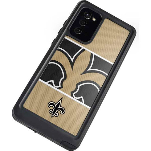 NFL New Orleans Saints Zone Block Galaxy Note20 5G Waterproof Case