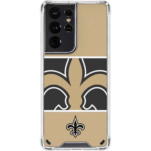 NFL New Orleans Saints Zone Block Galaxy S21 Ultra 5G Clear Case